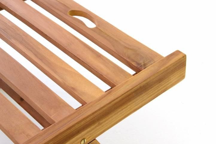 Regulowany leżak z drewna tekowego z kółkami, składany 200m